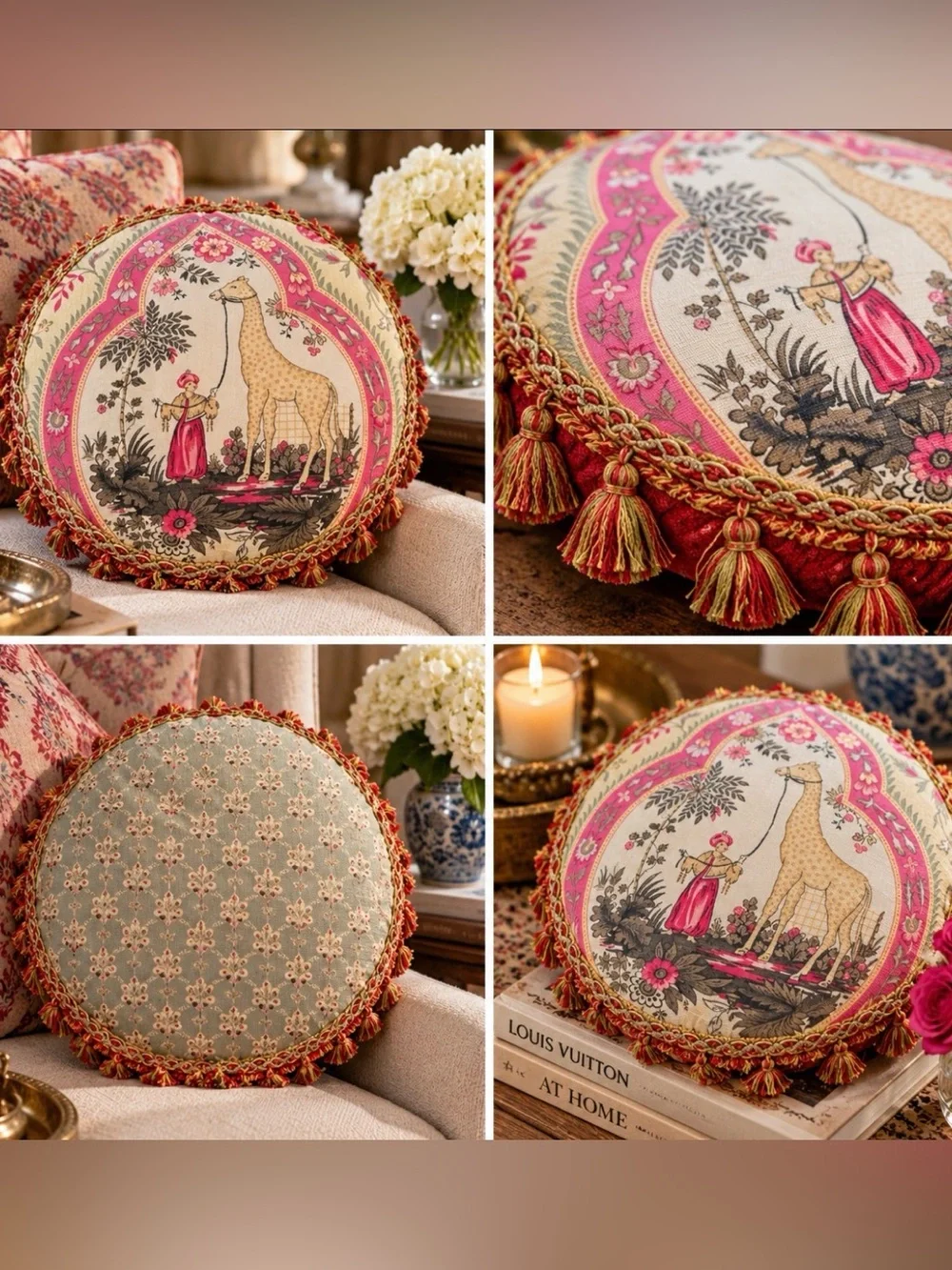 Vintage Inspired Chinoiserie Decorative Victorian inspired pillow NEW PriceFirm!